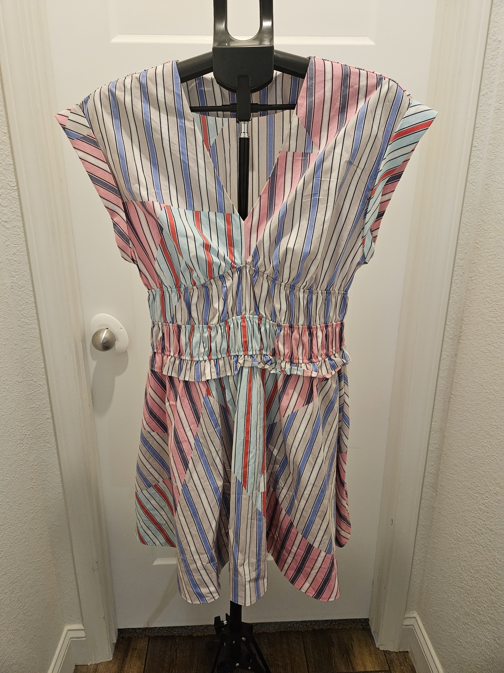 Anthropologie Multicolor Striped Mini Dress - Pink, Blue, Mint